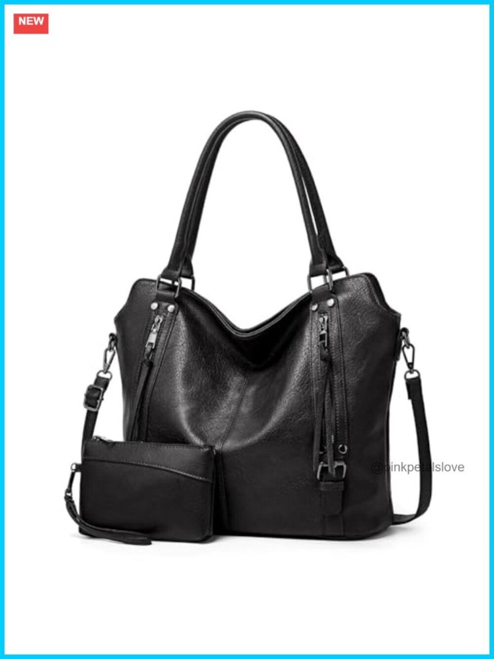 Large Hobo Tote Handbag with Adjustable Strap, Multiple Pockets, Coin Purse